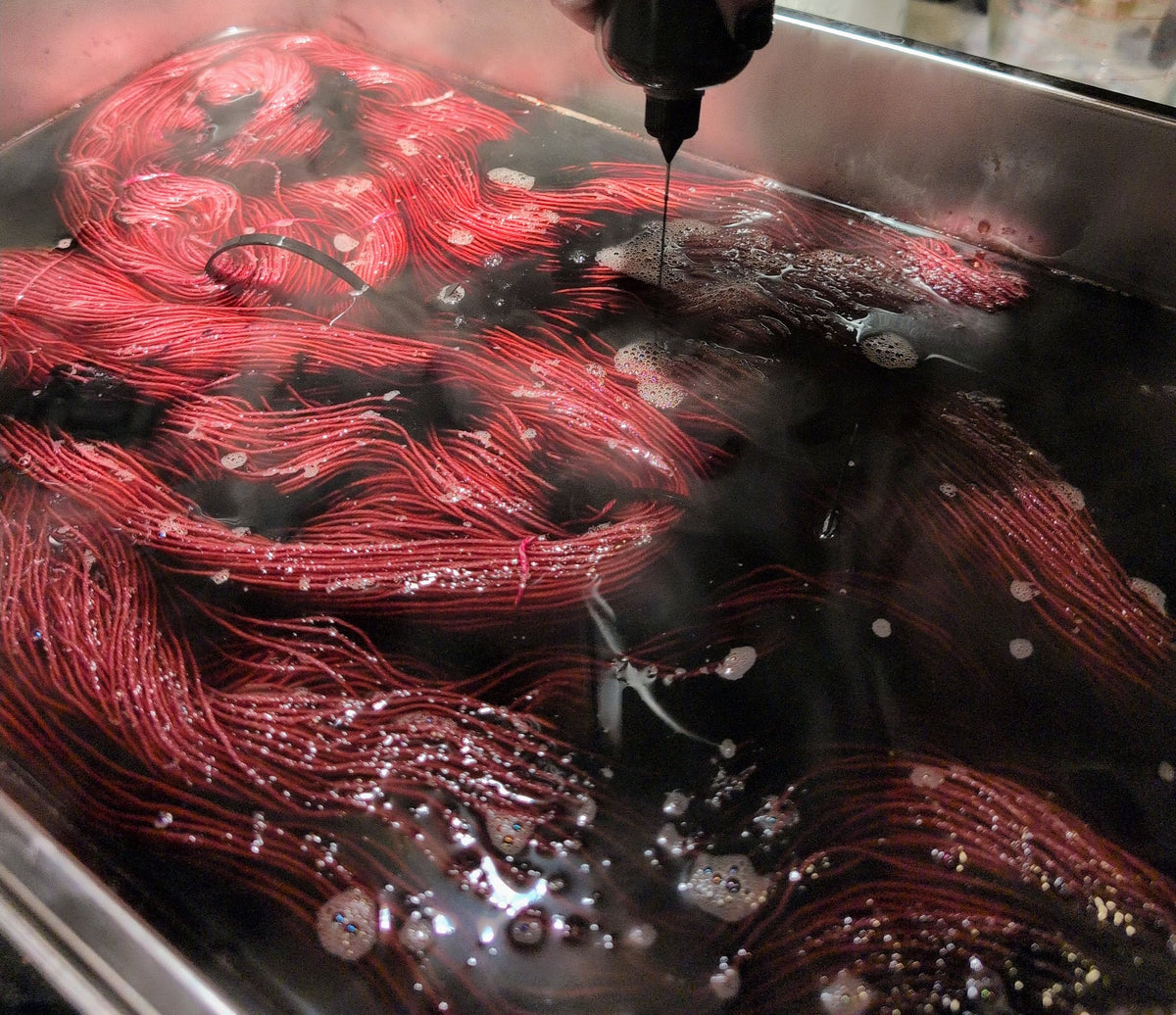 Blood Petal — Hand-Dyed Yarn | Witchy Indie Dyer | Deep Crimson BFL Sock Yarn