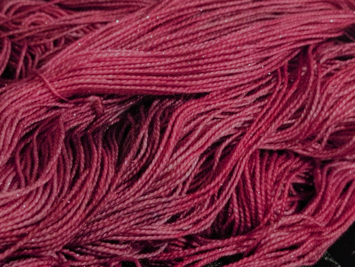 Blood Petal — Hand-Dyed Yarn | Witchy Indie Dyer | Deep Crimson BFL Sock Yarn
