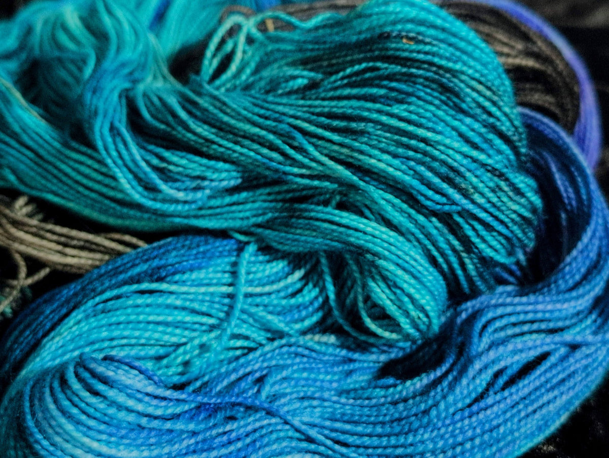 Depths — Hand-Dyed Yarn | Witchy Indie Dyer | Dark Blue-Violet to Black