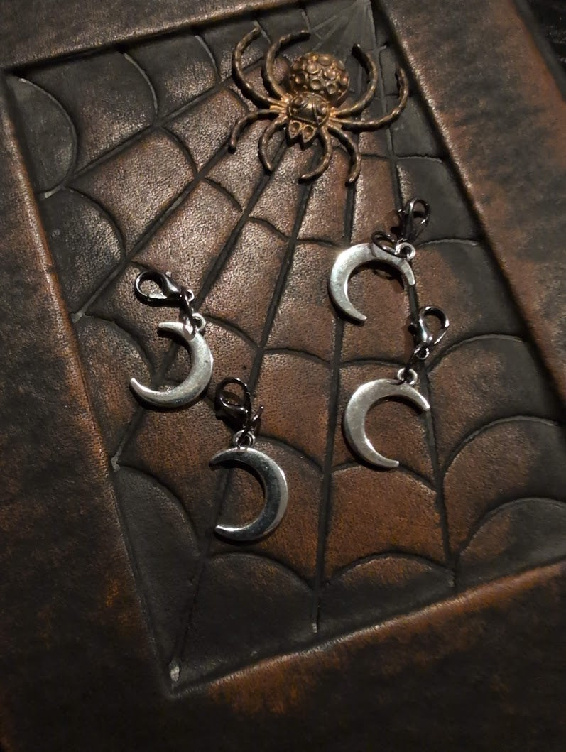 Crescent Moon Stitch Markers | Witchy Knitting Notions | Set of 5