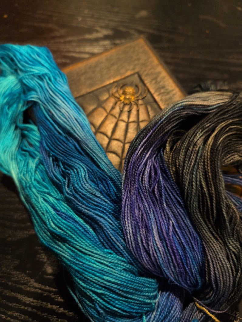 Depths — Hand-Dyed Yarn | Witchy Indie Dyer | Dark Blue-Violet to Black