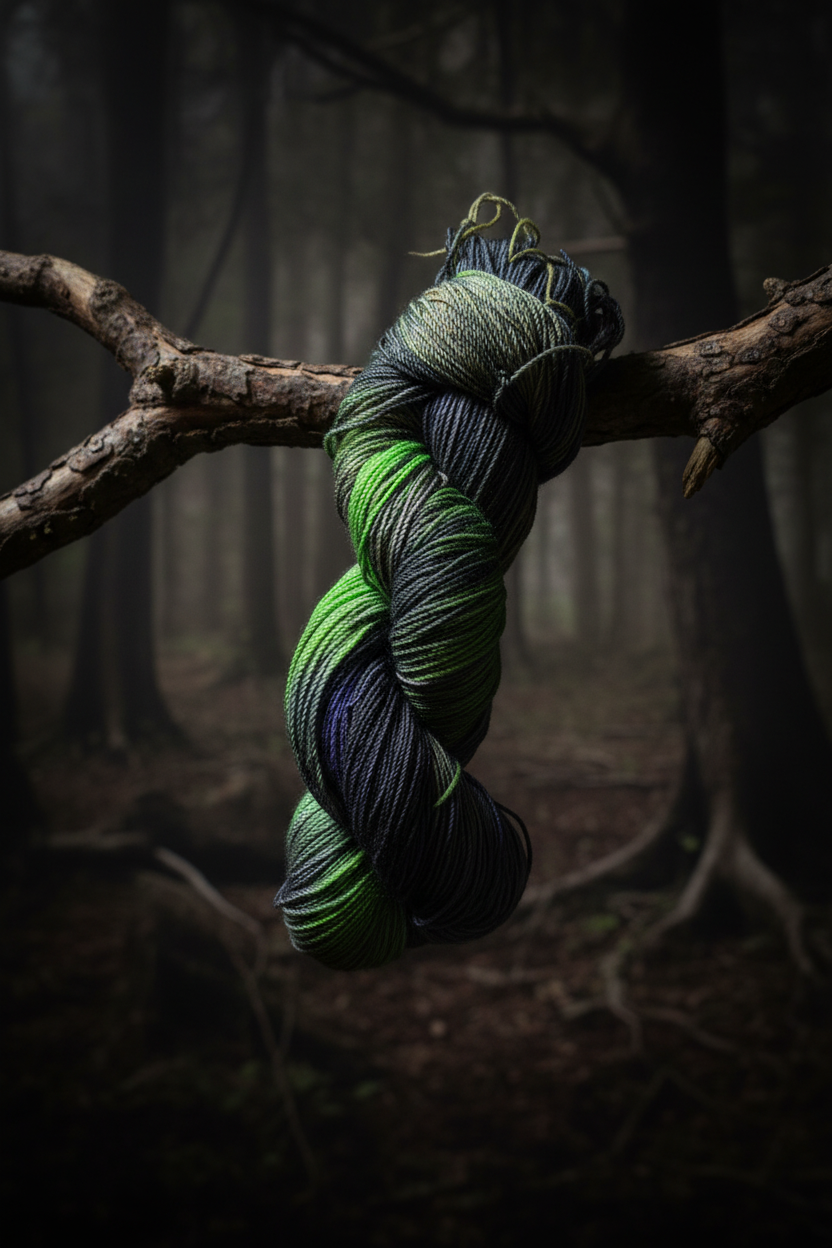 Hex — draped on branch