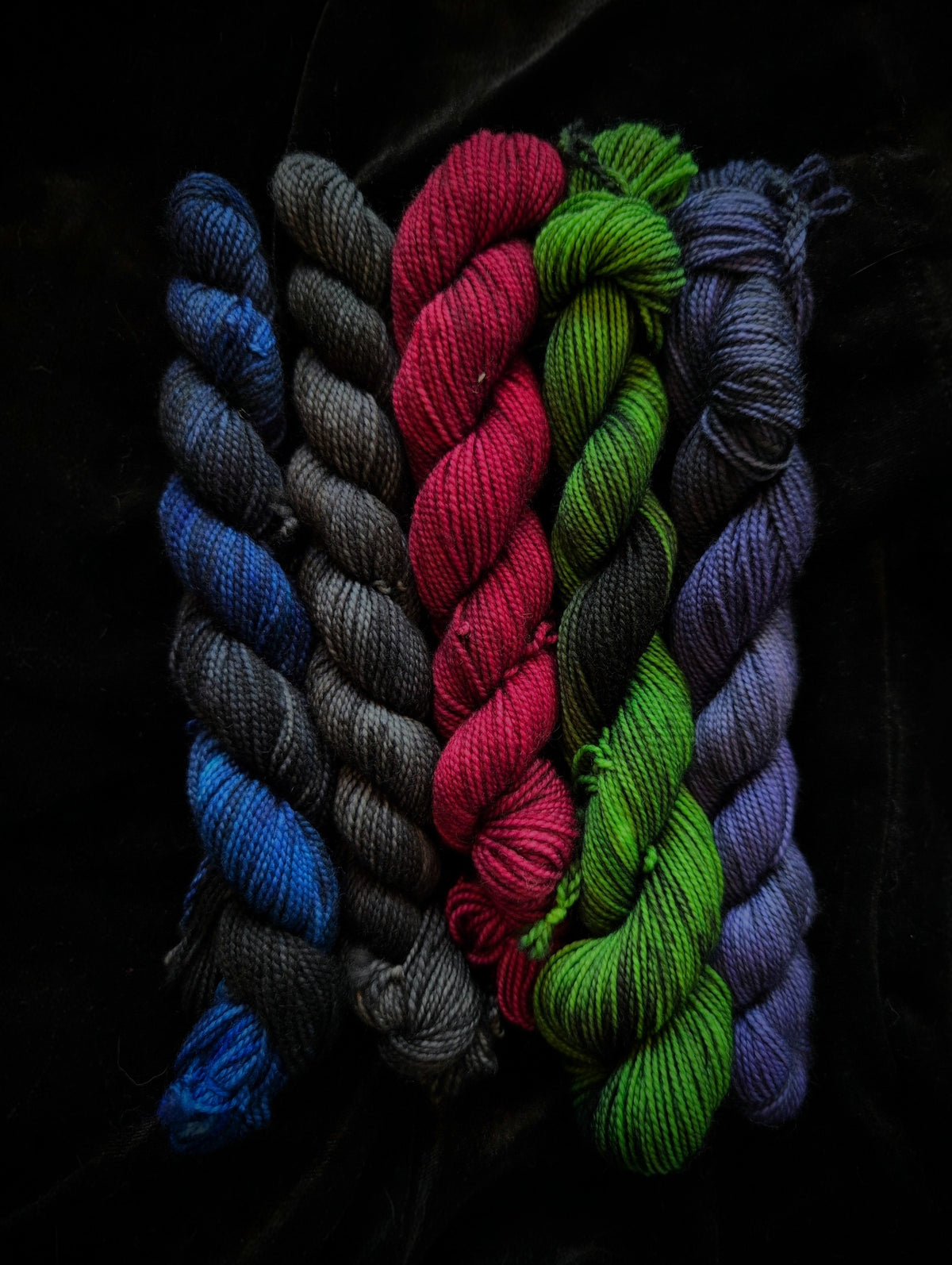 The Working — Mini Skein Set | Witchy Indie Dyer | 5 Hand-Dyed Fingering Skeins