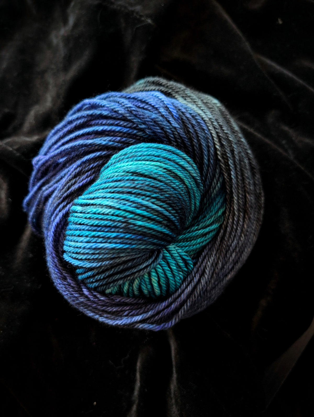 Depths — Hand-Dyed Yarn | Witchy Indie Dyer | Dark Blue-Violet to Black