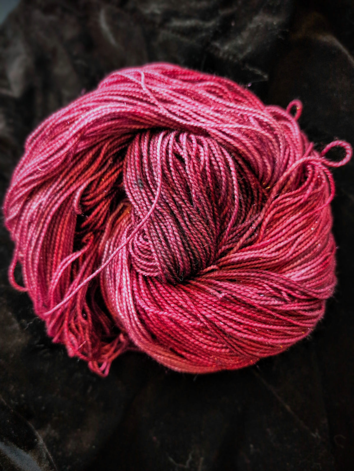 Blood Petal — Hand-Dyed Yarn | Witchy Indie Dyer | Deep Crimson BFL Sock Yarn